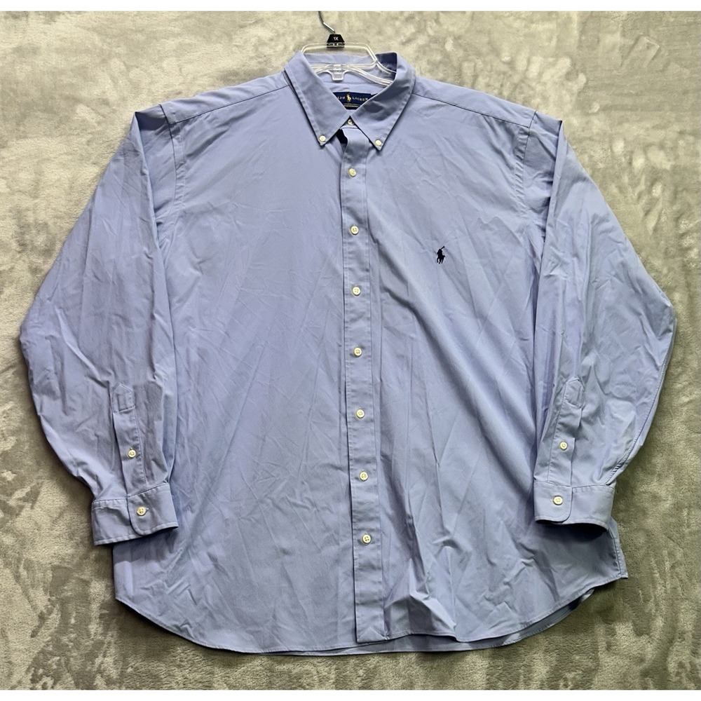 Polo Ralph Lauren Dress Shirt Men 2XB/2TG Blue Stretch Classic Performance Nylon